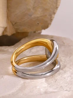 Online Two Tone Twist Ring Rings & Bracelets|Accessories