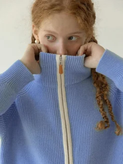 Best Two Way Zip Contrast Trim Cardigan Cardigans|Sweaters & Cardigans
