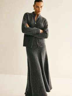 Best Two Way Zip Soft Skirt Set Skirt Sets|Long Sleeve Sets