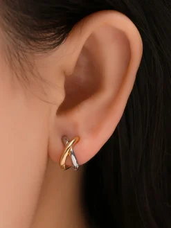 Discount Two-Tone Criss Cross Ear Cuff Earrings|Accessories