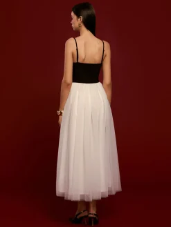 Discount Two-Tone Mesh Cami Dress White Dresses|Cocktail & Party Dresses