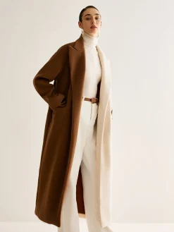 Sale Two-Tone Slit Tweed Long Coat Outerwear|Coats