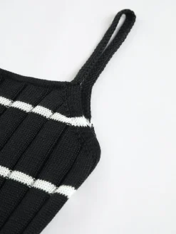 Discount Two-Tone Striped Midi Sweater Dress White Dresses|Sweater Dresses