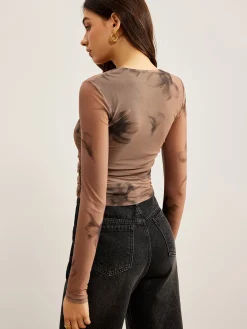 Best Tye Dye Floral Printed Mesh T-Shirt T-shirts|Tops