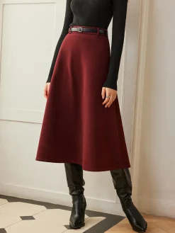 Clearance Umbrella Shape Belted Skirt Skirts|Bottoms