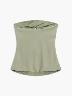 Discount U-Ring Cutout Zippered Tube Top Tank Tops & Camis|Tops
