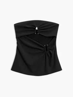 Discount U-Ring Cutout Zippered Tube Top Tank Tops & Camis|Tops