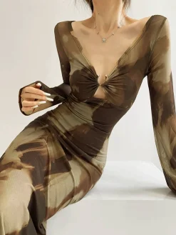 U-Ring Ombre Slim Dress Casual Dresses|Cocktail & Party Dresses