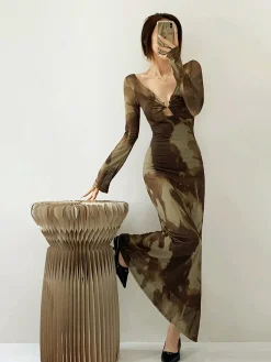U-Ring Ombre Slim Dress Casual Dresses|Cocktail & Party Dresses