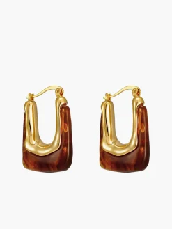 Sale U-Shape Amber Hoop Earrings Earrings|Accessories