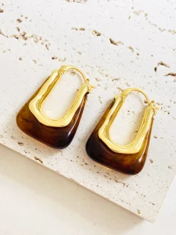 Sale U-Shape Amber Hoop Earrings Earrings|Accessories