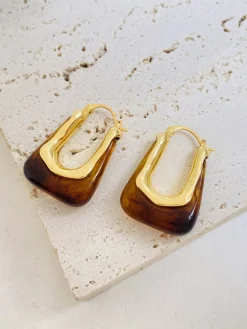 Sale U-Shape Amber Hoop Earrings Earrings|Accessories
