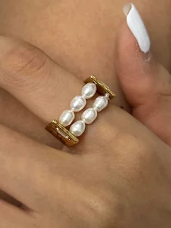 Best U-Shape Pearl Tunnel Ring Rings & Bracelets|Accessories