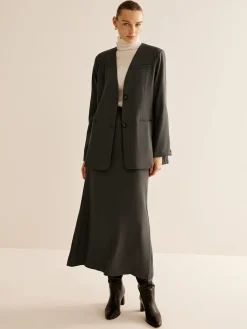 Best Utility Breasted Split Suit Skirt Set Skirt Sets|Long Sleeve Sets