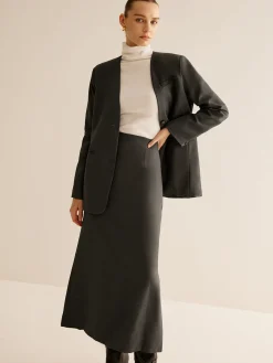 Best Utility Breasted Split Suit Skirt Set Skirt Sets|Long Sleeve Sets