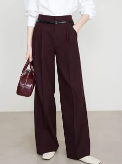 New Utility High-Waist Pleated Pants Without Belt Pants|Bottoms