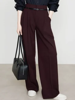 New Utility High-Waist Pleated Pants Without Belt Pants|Bottoms