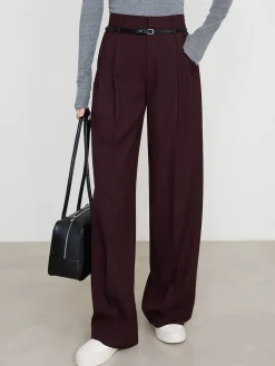 New Utility High-Waist Pleated Pants Without Belt Pants|Bottoms