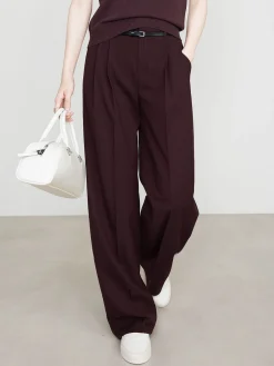New Utility High-Waist Pleated Pants Without Belt Pants|Bottoms