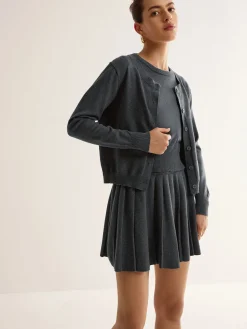 Online Utility Knit Three-Piece Skirt Set Sweater Tops|Skirts