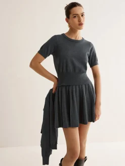 Online Utility Knit Three-Piece Skirt Set Sweater Tops|Skirts