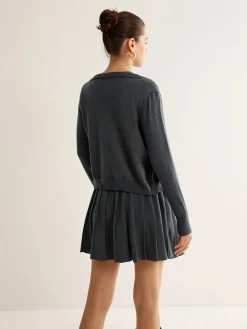 Online Utility Knit Three-Piece Skirt Set Sweater Tops|Skirts