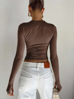 Outlet Utility Long Sleeve Crop Top Sweater Tops|Crop Tops