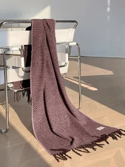Sale Utility Plain Tassel Scarf Accessories