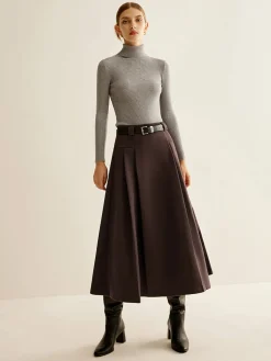 Hot Utility Pleated Belted Skirt Skirts|Bottoms