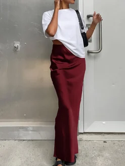 Sale Utility Satin Maxi Skirt Skirts|Bottoms