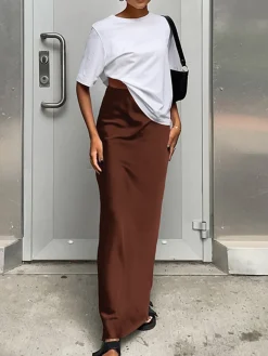 Sale Utility Satin Maxi Skirt Skirts|Bottoms