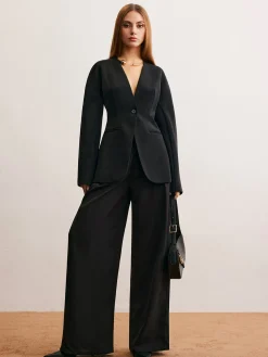 Discount Utility Split Button Cinched Blazer Outerwear|Blazers