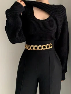 Discount Utility Two Piece Bolero Sweater Sweater Tops|Long Sleeve Sets