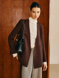 Outlet Utility V-Neck Blazer Without Belt Outerwear|Blazers