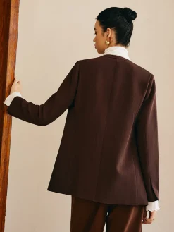 Outlet Utility V-Neck Blazer Without Belt Outerwear|Blazers