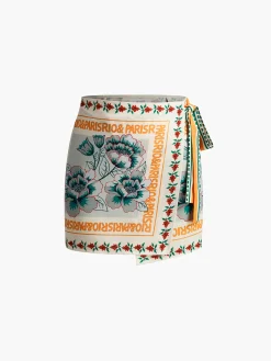 Sale Vacation Print Asymmetrical Mini Skirt Skirts|Bottoms