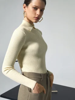 Discount Vanilla Polo Long Sleeve Knit Top Sweater Tops|Sweaters & Cardigans