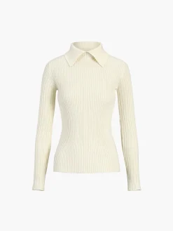 Discount Vanilla Polo Long Sleeve Knit Top Sweater Tops|Sweaters & Cardigans