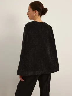 Discount Velvet Belted Cloak Outerwear|Outerwear