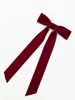 Best Velvet Bow Ribbon Hairpin Hair Claws & Hats|Accessories