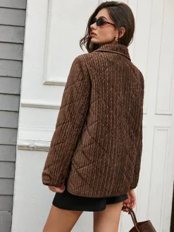 Velvet Button Bow Coat Outerwear|Coats