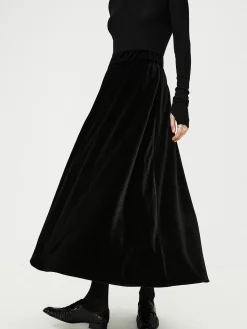 Discount Velvet Flowy Skirt Skirts|Bottoms