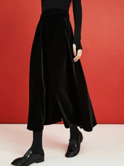 Discount Velvet Flowy Skirt Skirts|Bottoms
