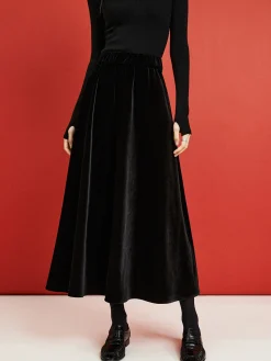 Discount Velvet Flowy Skirt Skirts|Bottoms