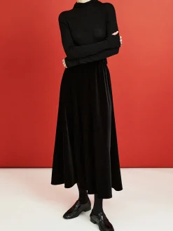 Discount Velvet Flowy Skirt Skirts|Bottoms