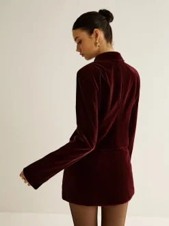 Clearance Velvet Lapel Short Blazer Outerwear|Blazers