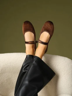 Online Velvet Mary Jane Ballet Shoes Shoes|Accessories
