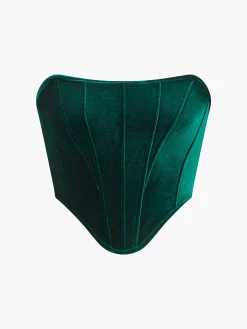 Sale Velvet Piping Corset Tops