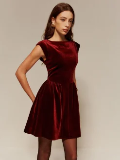 Best Velvet Pleated Tank Short Dress Cocktail & Party Dresses|Short Dresses