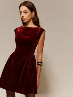Best Velvet Pleated Tank Short Dress Cocktail & Party Dresses|Short Dresses